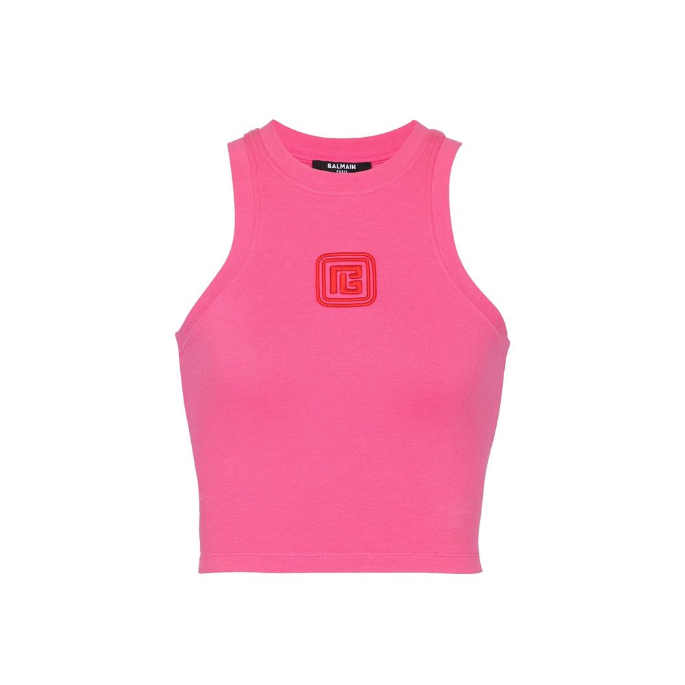 Balmain Cropped Tank Top: Retro Elegance Redefined