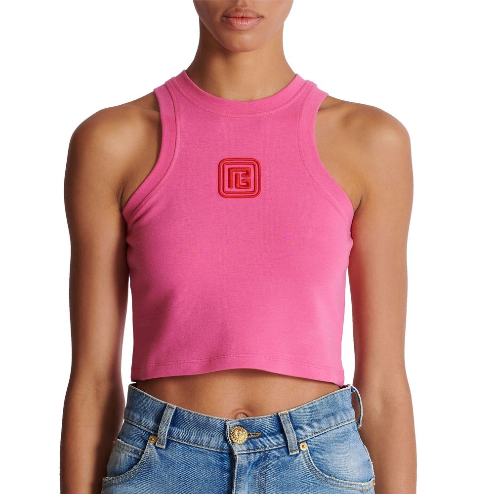 Balmain Cropped Tank Top: Retro Elegance Redefined