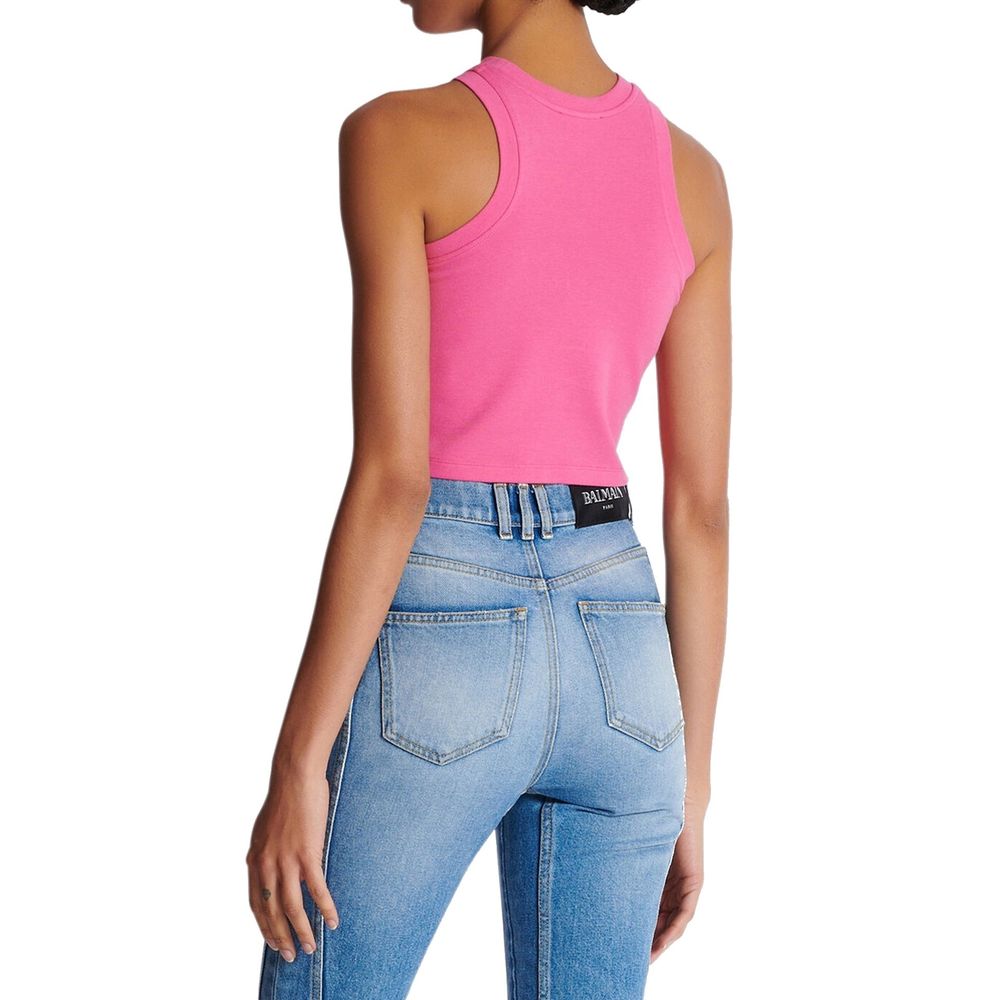 Balmain Cropped Tank Top: Retro Elegance Redefined