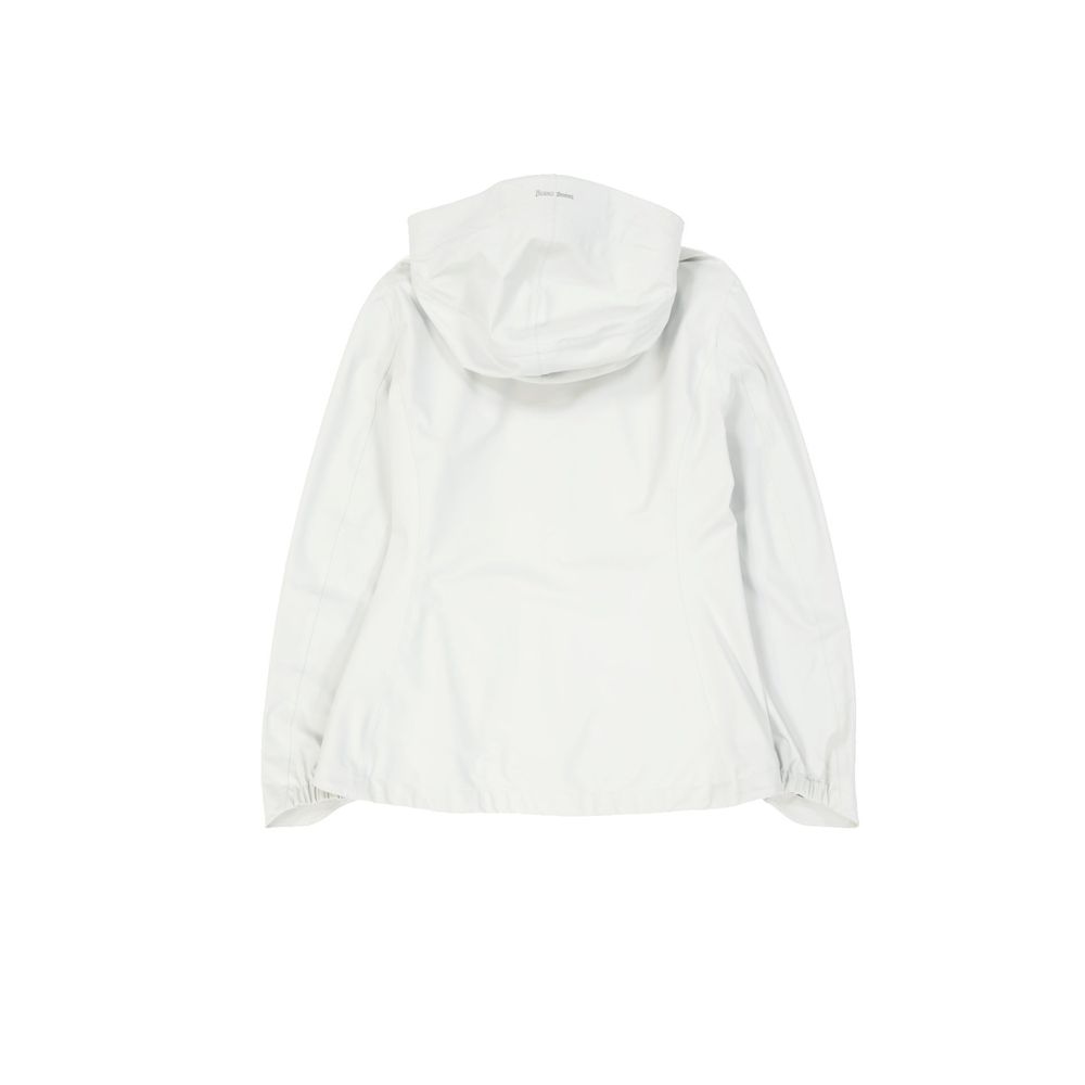 Herno Women's White Hooded Water-Repellent Rain Jacket