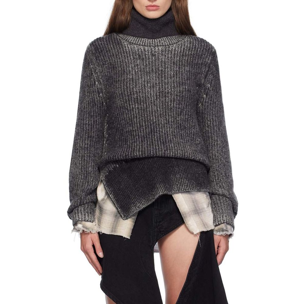 Acne Studios Wool Blend Turtleneck in Anthracite Grey