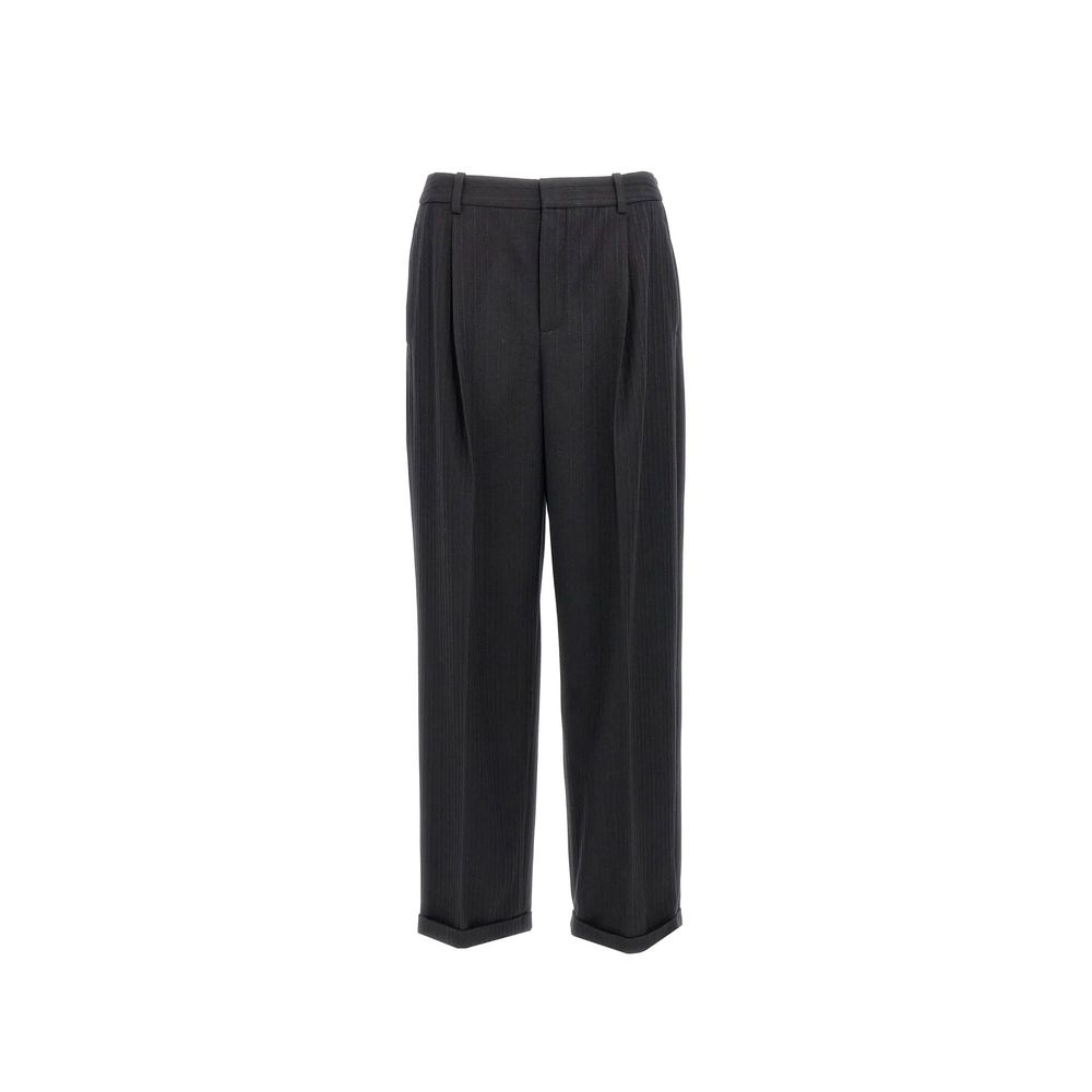 Saint Laurent Cashmere And Wool Flannel 90's Striped Pants