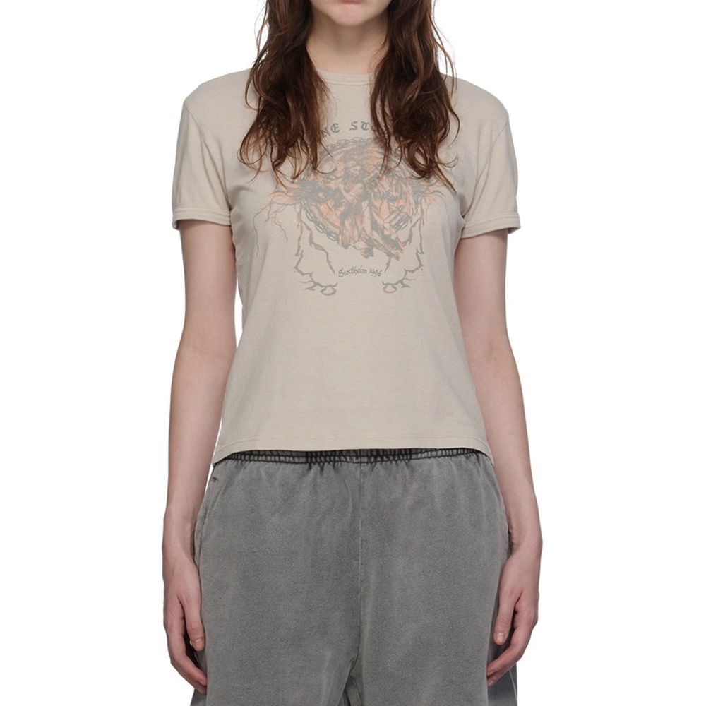 Acne Studios Printed T-Shirt in Faded Grey