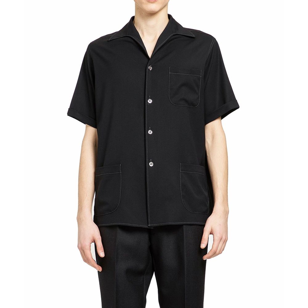 Maison Margiela Short-Sleeve Wool Shirt