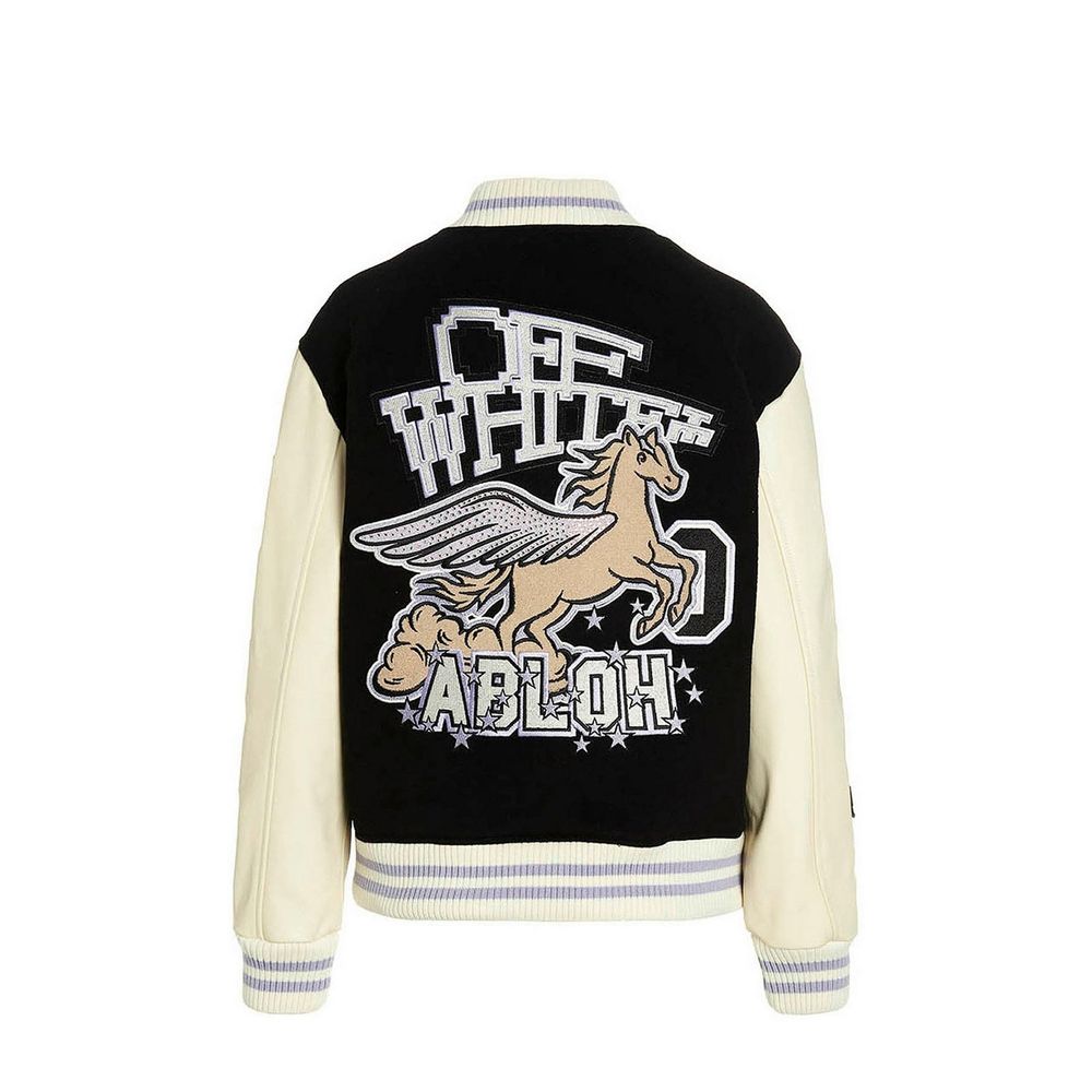 Off-White Wool Bomber Jacket for Women