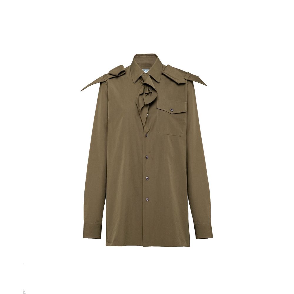 Prada Cotton Shirt in Camouflage Green