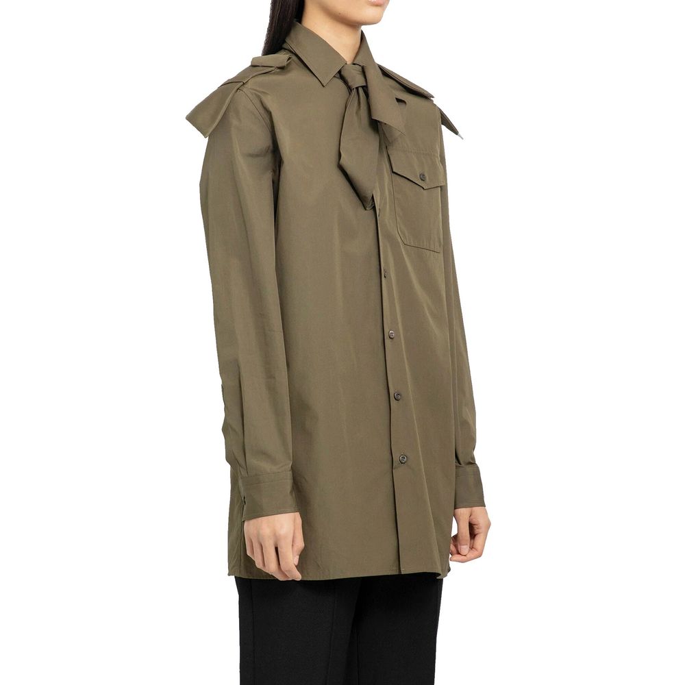 Prada Cotton Shirt in Camouflage Green