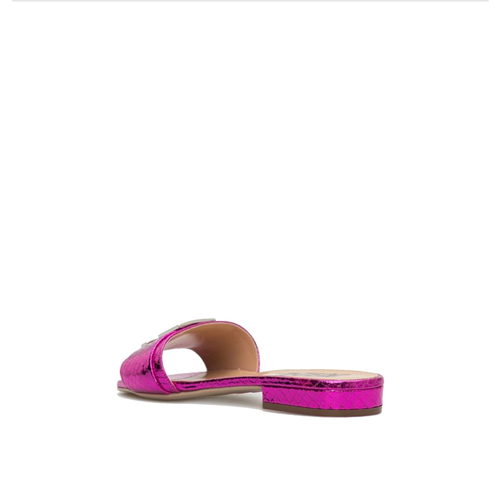 Sergio Rossi Elegant Leather Flat Sandals