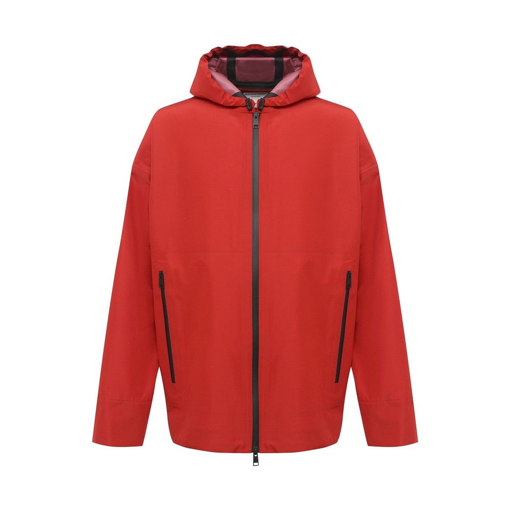 Bottega Veneta Red Hooded Windbreaker Jacket for Men