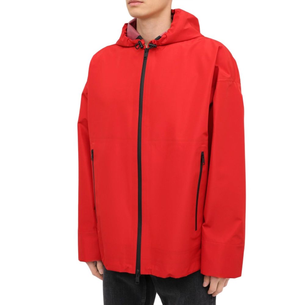 Bottega Veneta Red Hooded Windbreaker Jacket for Men