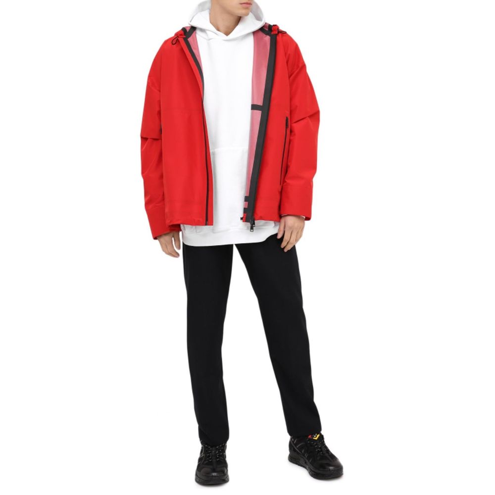 Bottega Veneta Red Hooded Windbreaker Jacket for Men