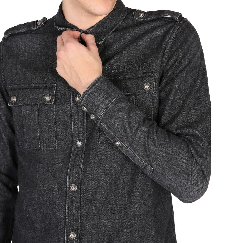 Balmain Cotton Denim Shirt: Bold and Modern Elegance