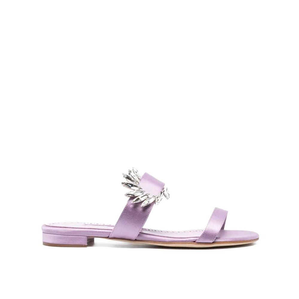 Manolo Blahnik Chivela 010 Flat Sandals - Luxurious Silk Elegance