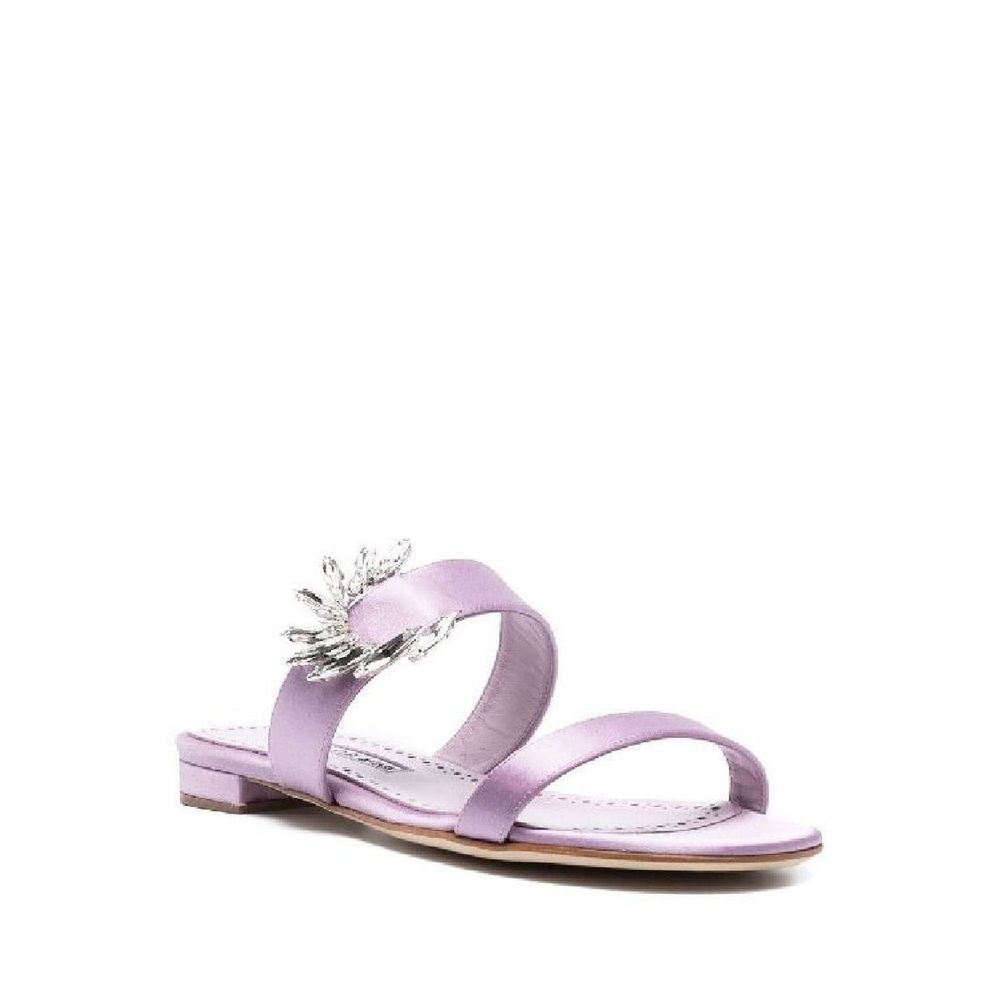 Manolo Blahnik Chivela 010 Flat Sandals - Luxurious Silk Elegance