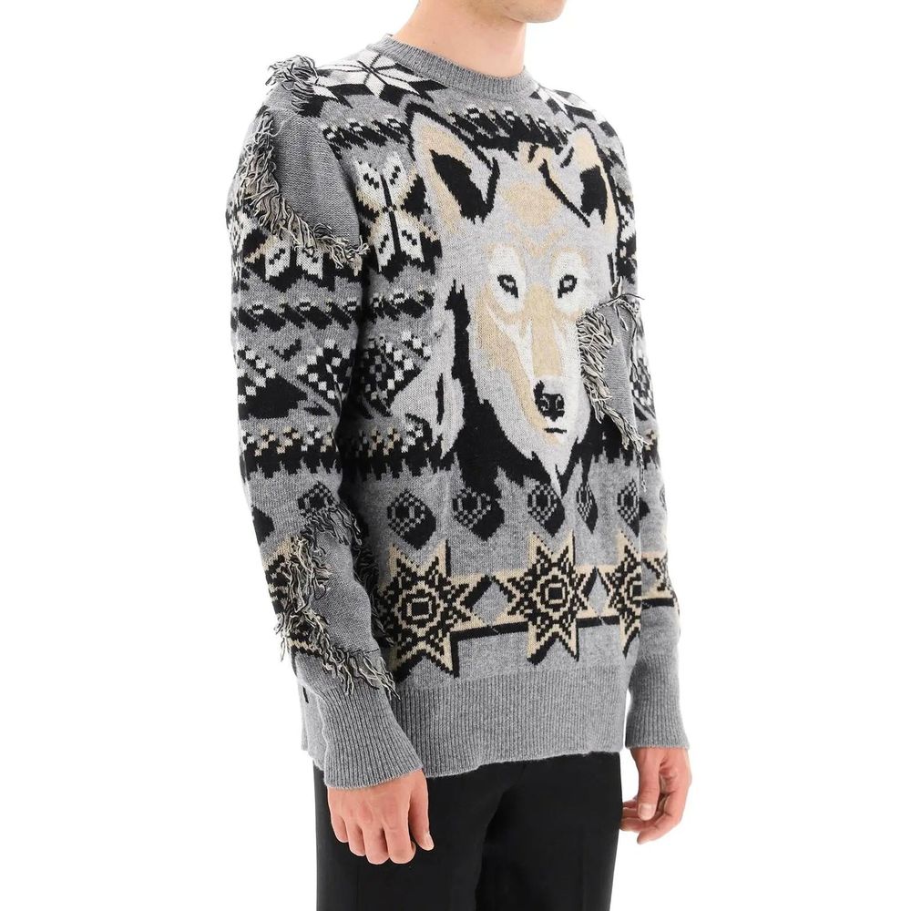 Etro Wool Sweater - Elegant Animal Print Knitwear