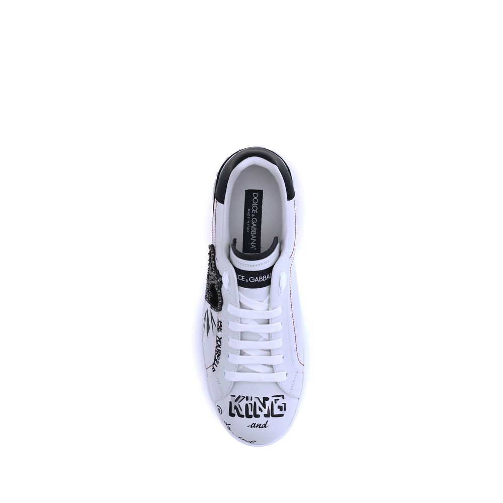 Dolce & Gabbana Black & White Portofino Sneakers for Men