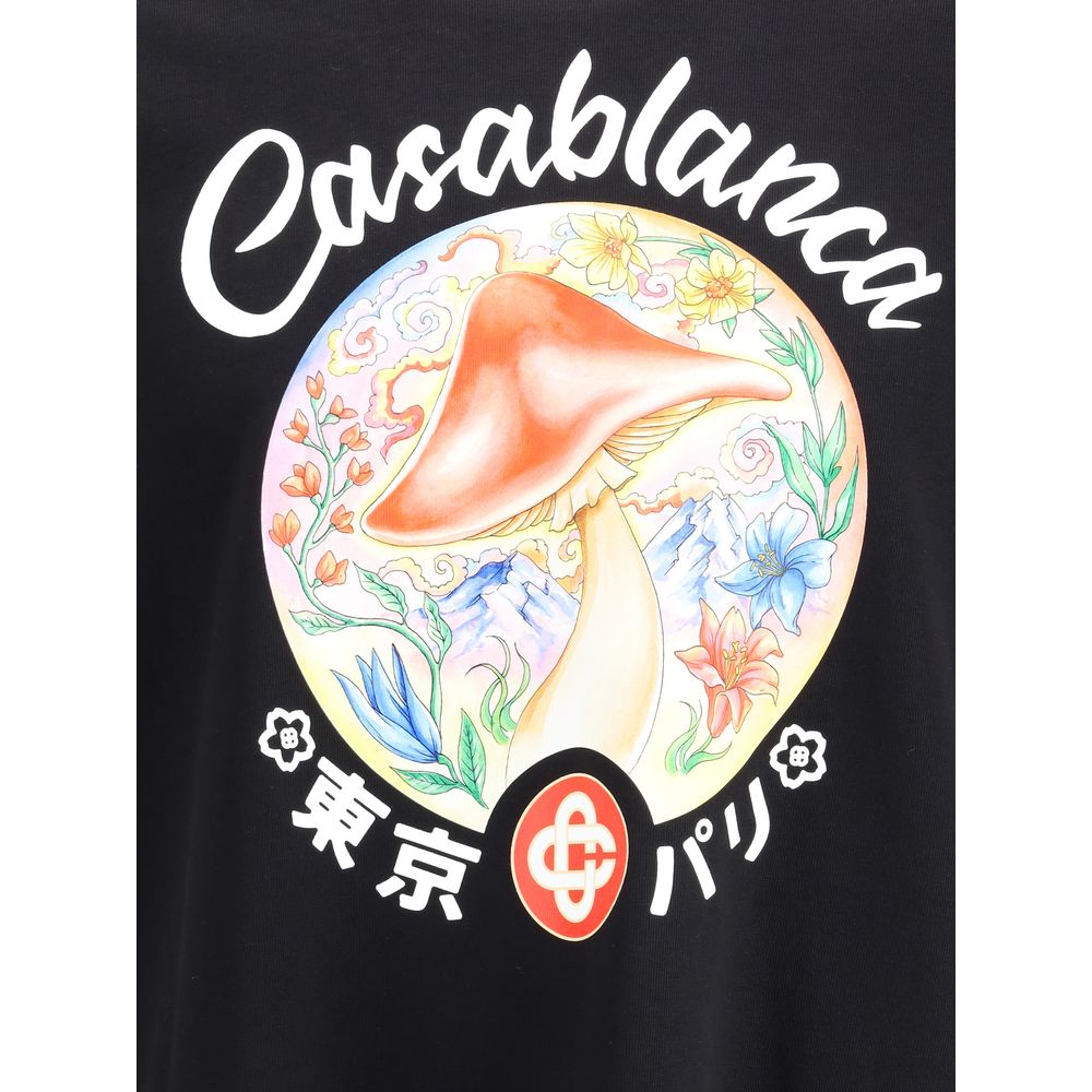 Casablanca Mushroom Emblem Printed T-Shirt