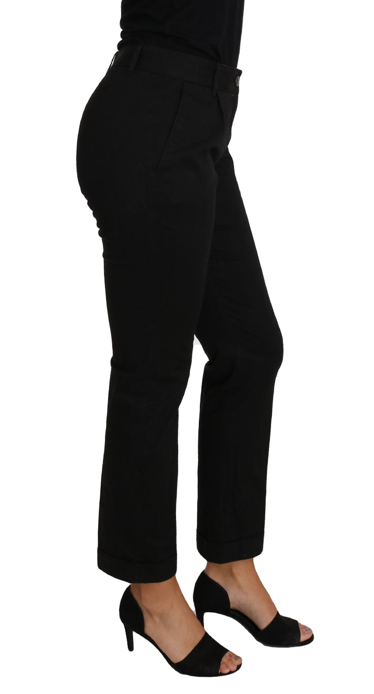 - Elegant Black Cotton Dress Pants