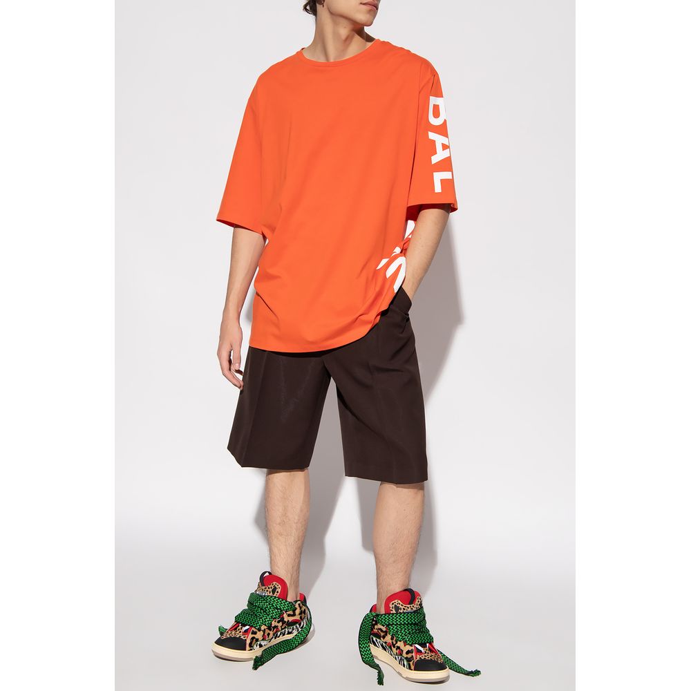 Balmain Orange Cotton T-Shirt – A Fusion of Bold Elegance