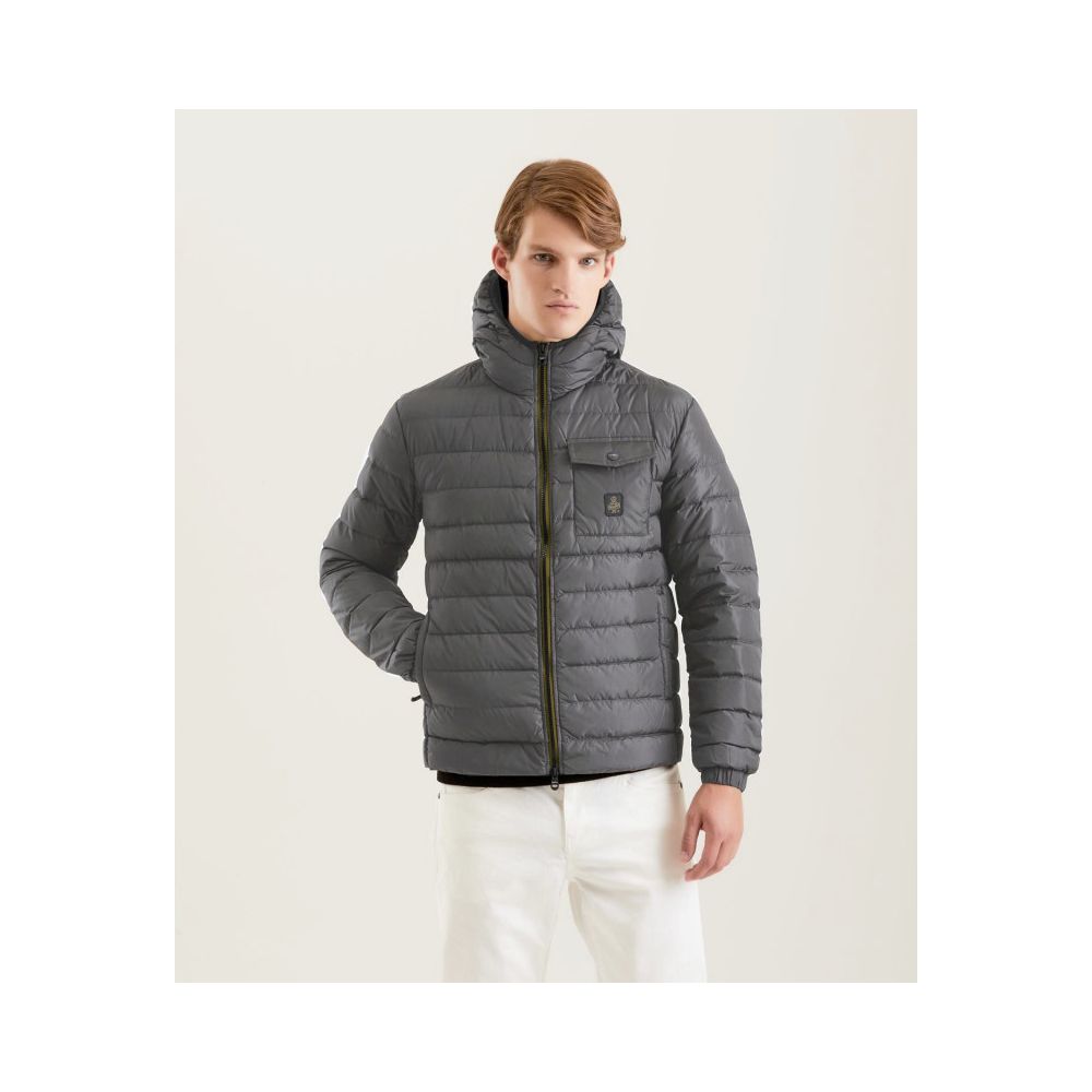 RefrigiWear Gray Polyester Jacket with Hood
