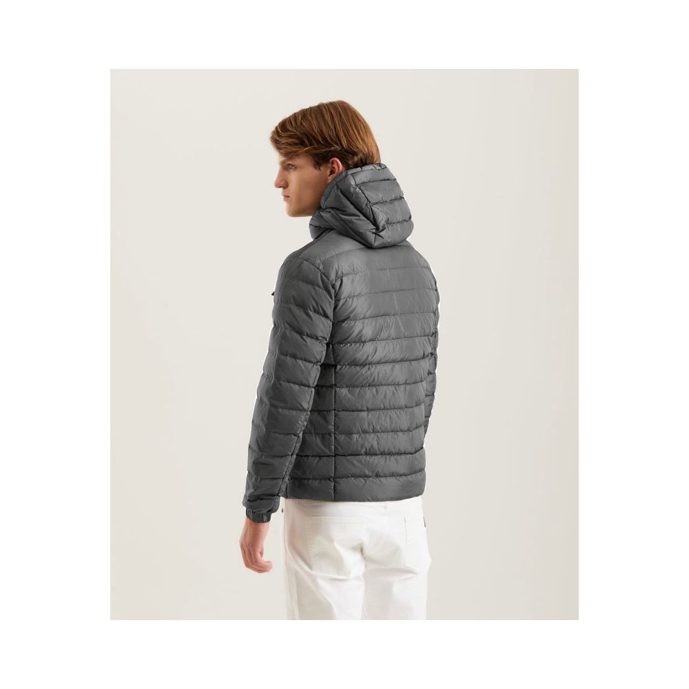 RefrigiWear Gray Polyester Jacket with Hood