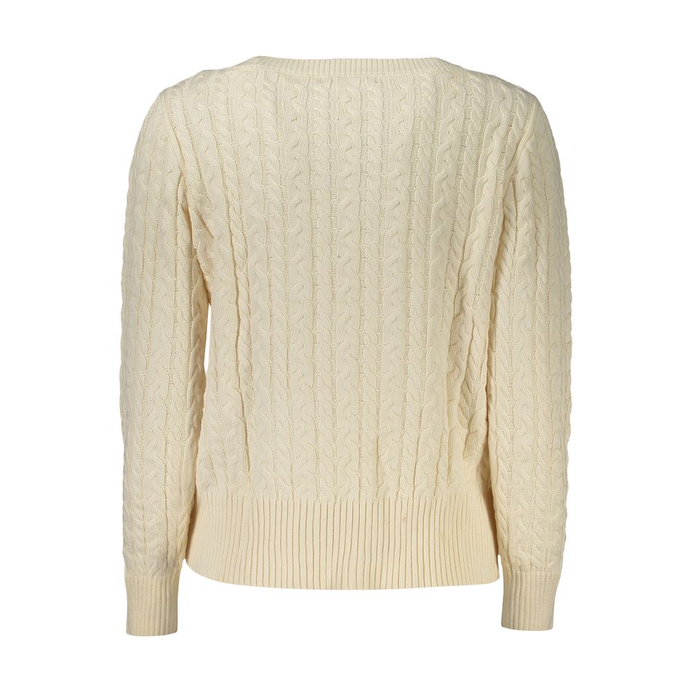 Guess Jeans White Cotton Cable Knit Jumper for Women