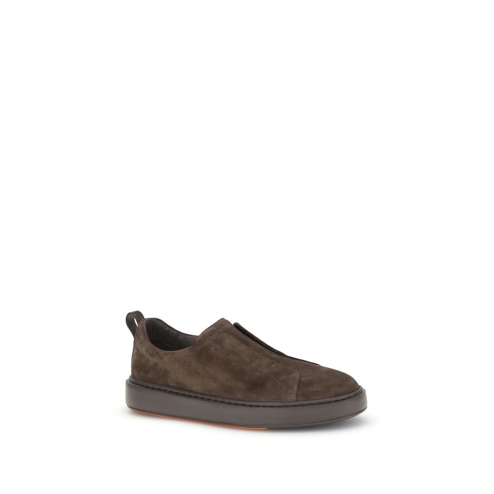 Santoni Suede Slip-On Sneakers for Men