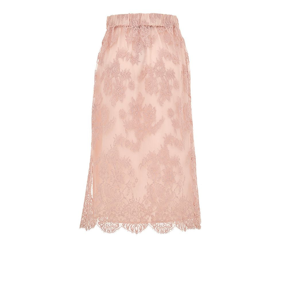 Gucci Pink Lace Cotton Skirt