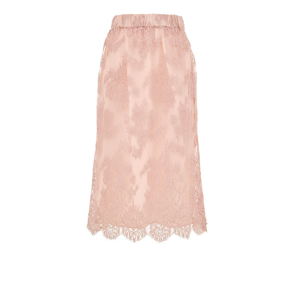 Gucci Pink Lace Cotton Skirt