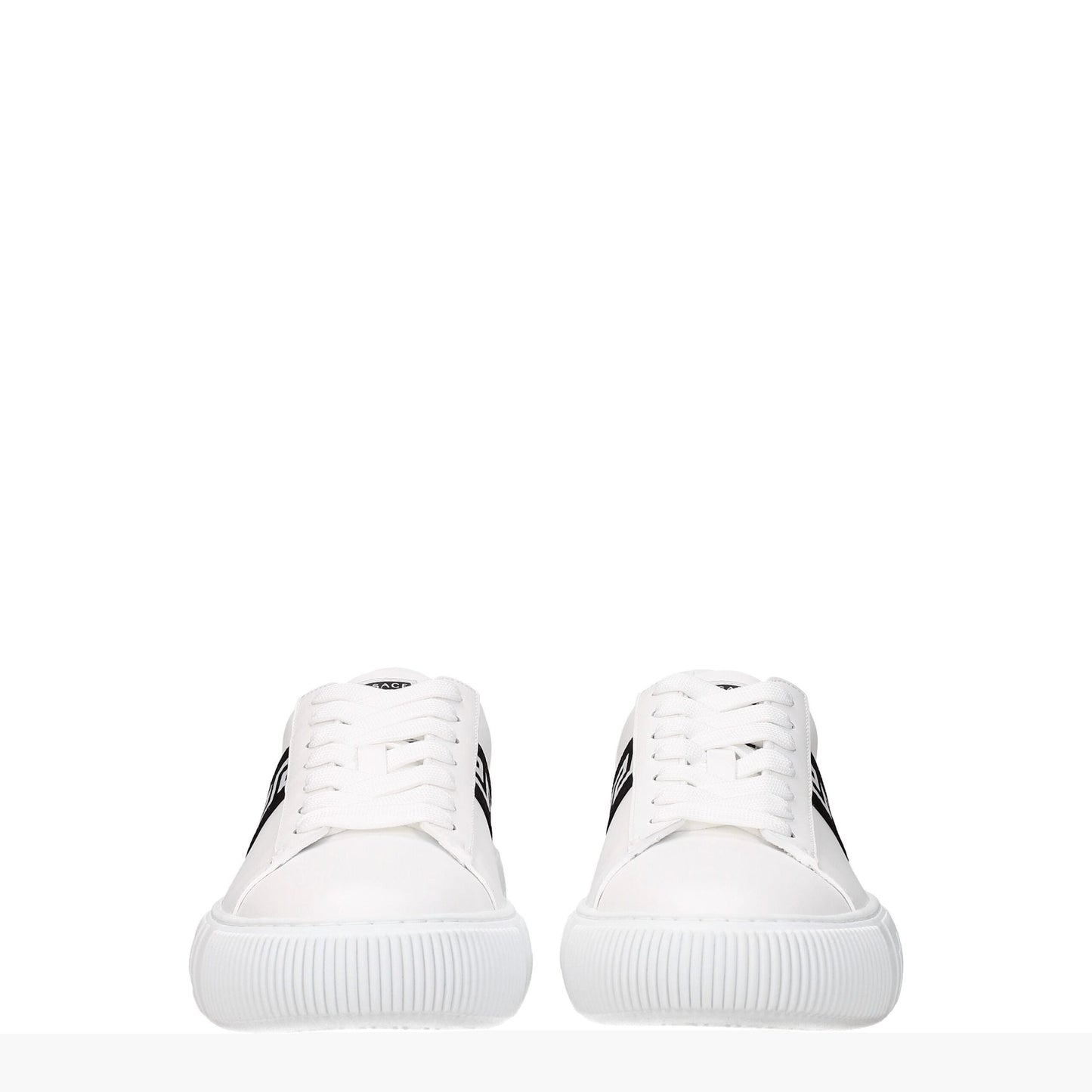 Versace White Leather Sneakers: Bold Casual Elegance