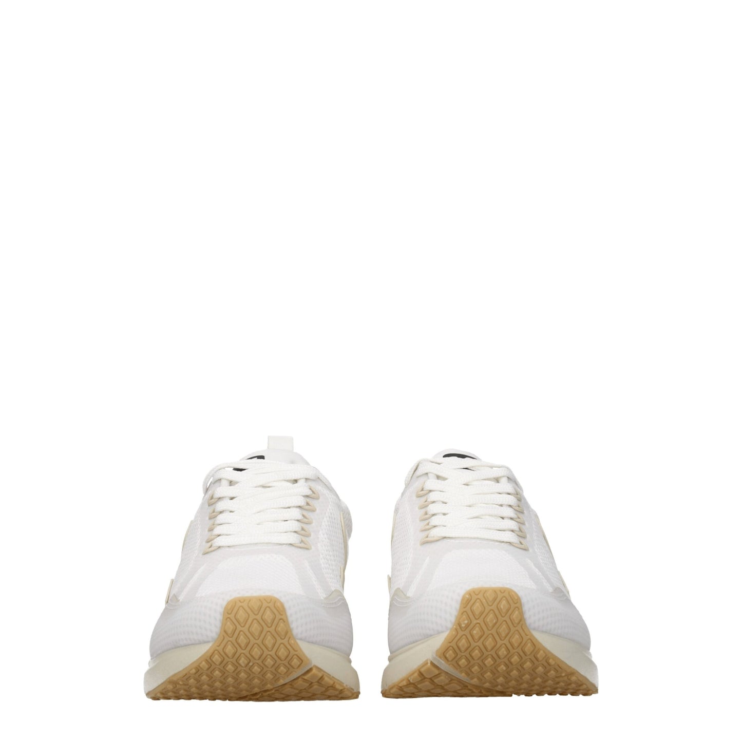 Veja White Fabric Sneakers - Sporty Glam Design