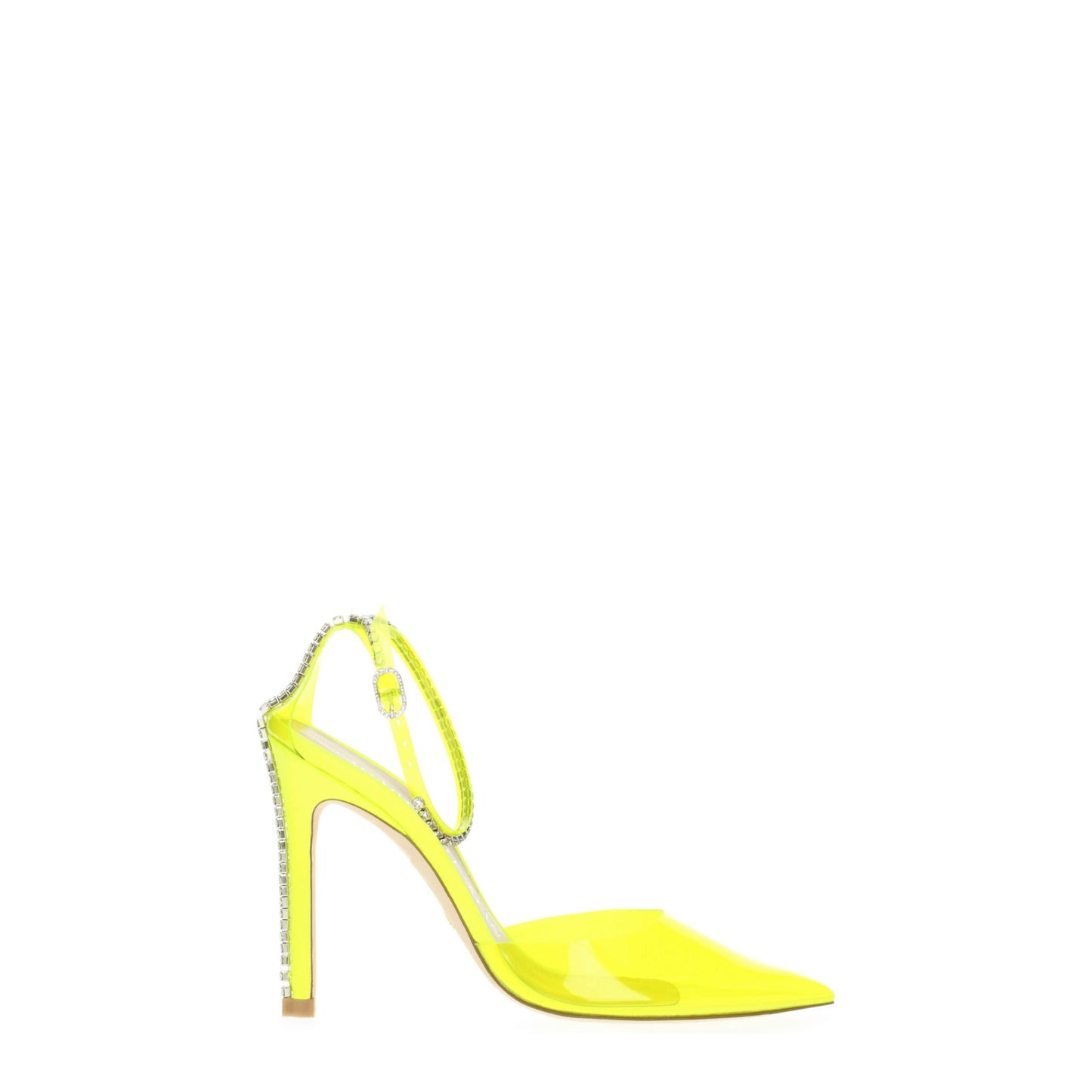 Stuart Weitzman Yellow PVC Sandal with Rhinestones