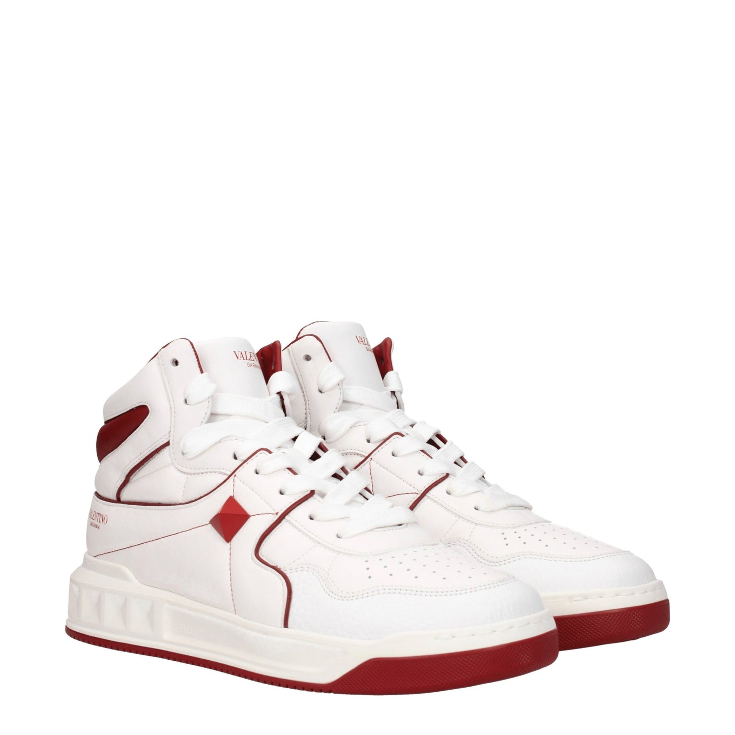 Valentino Garavani White Leather Sneakers with Bold Design