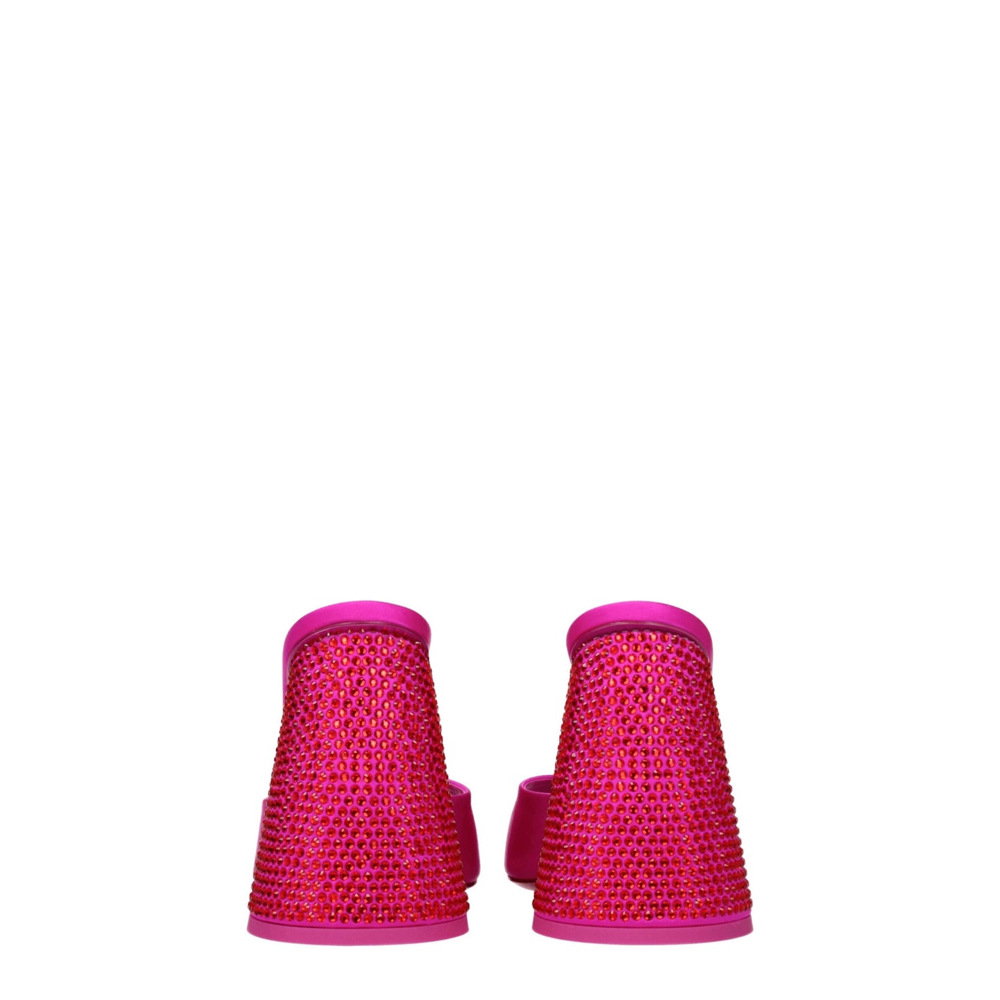 The Attico Pink Satin Sandal - Fuchsia Rhinestone Elegance