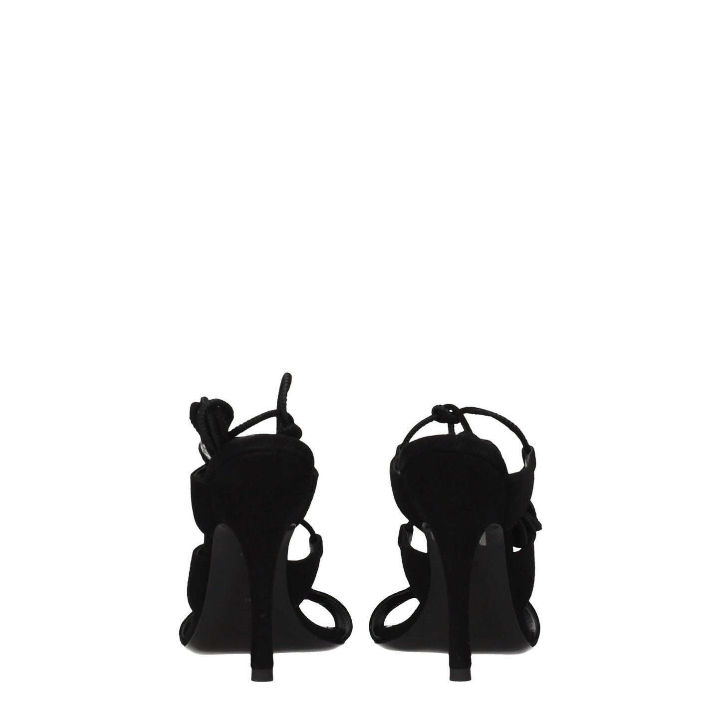 The Attico Black Leather Sandal