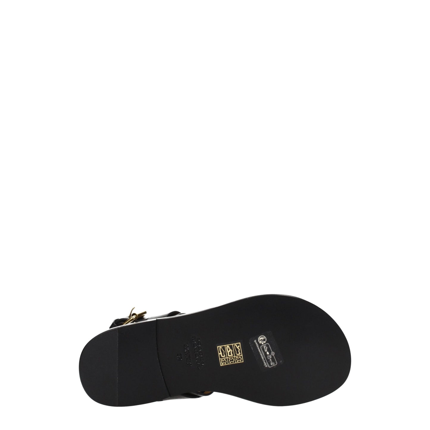 Isabel Marant Black Leather Flip-Flop Sandal with Studs