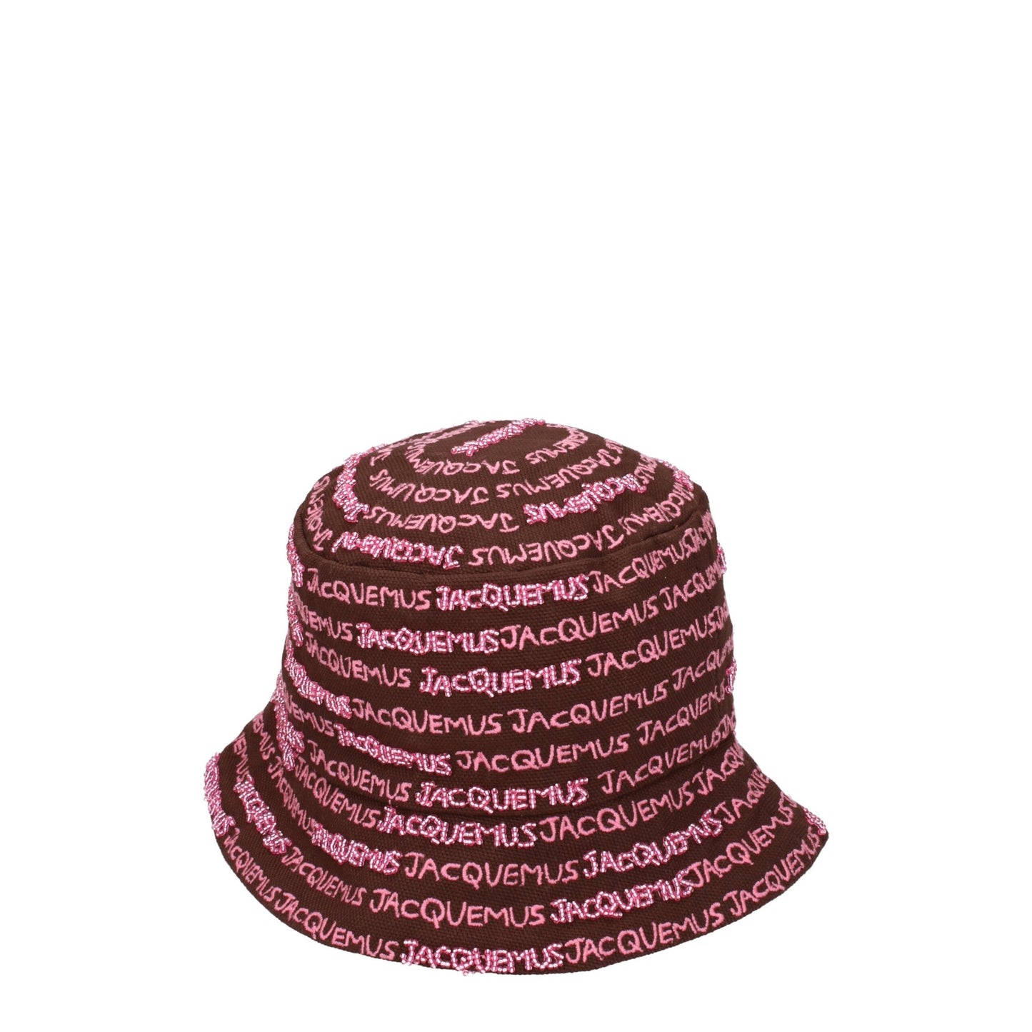 Jacquemus Brown Cotton Hat with Beaded Detail