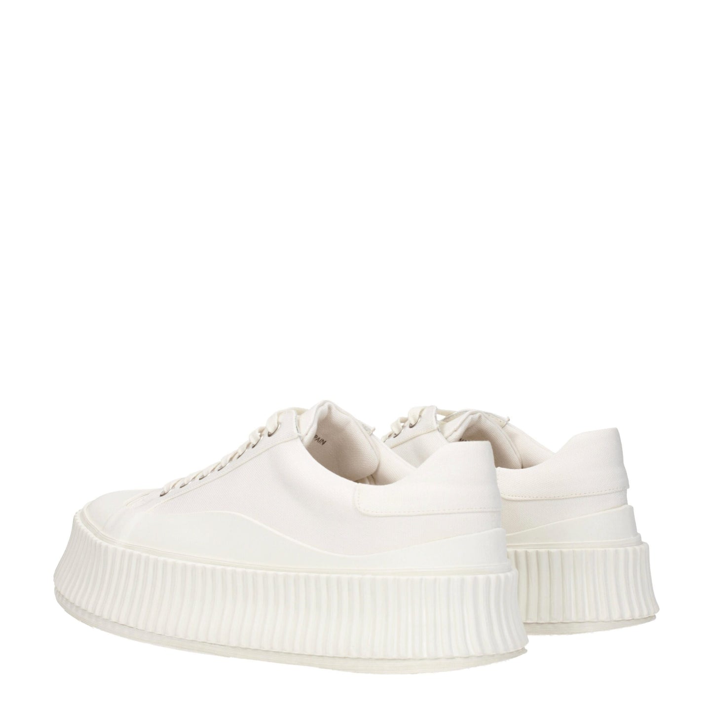 Jil Sander White Fabric Sneakers: Modern Elegance in Footwear