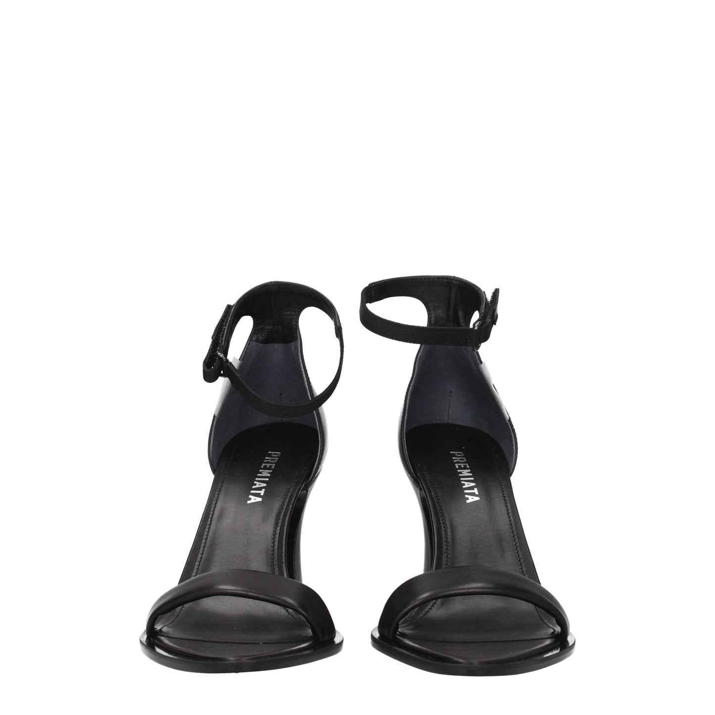 Premiata Black Leather Sandal - Vintage-Effect High Heels