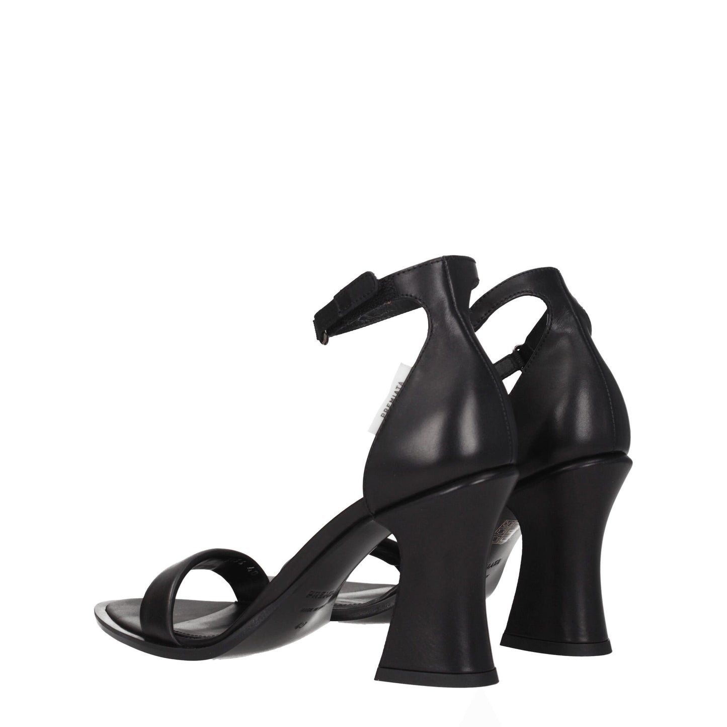 Premiata Black Leather Sandal - Vintage-Effect High Heels