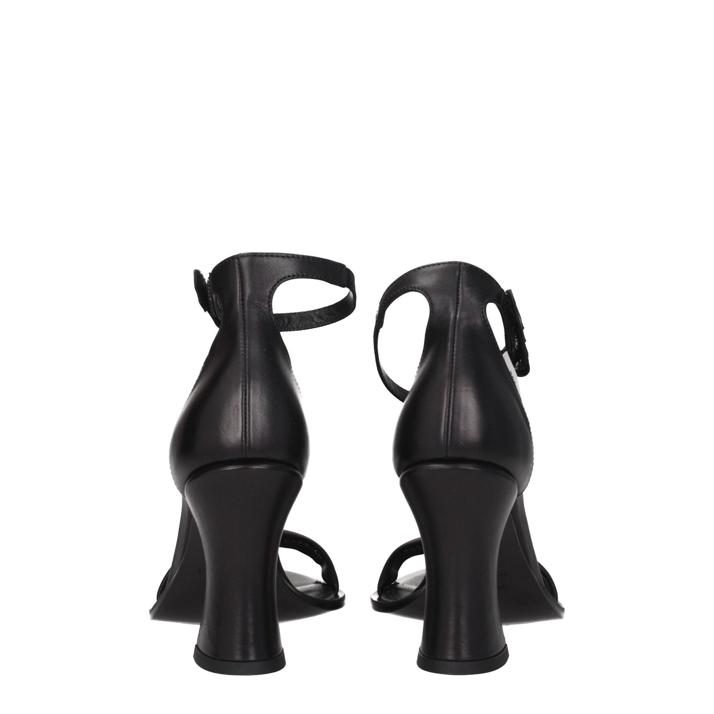 Premiata Black Leather Sandal - Vintage-Effect High Heels