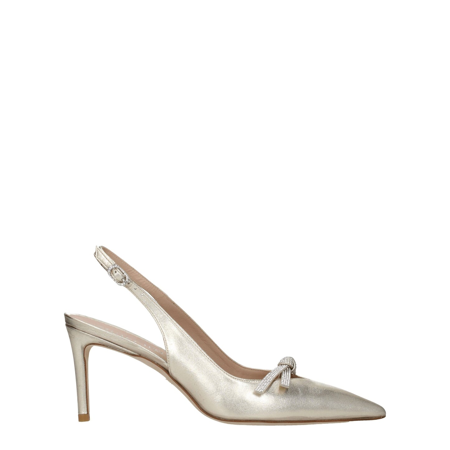 Stuart Weitzman Gold Leather Sandal: Elegance Redefined
