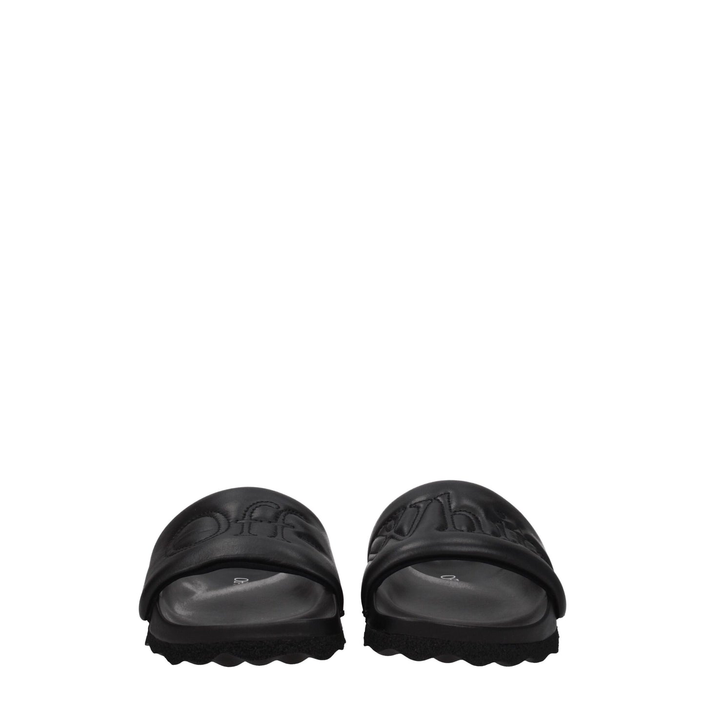 Off-White Black Leather Slipper - Ultimate Comfort Meets Edgy Style