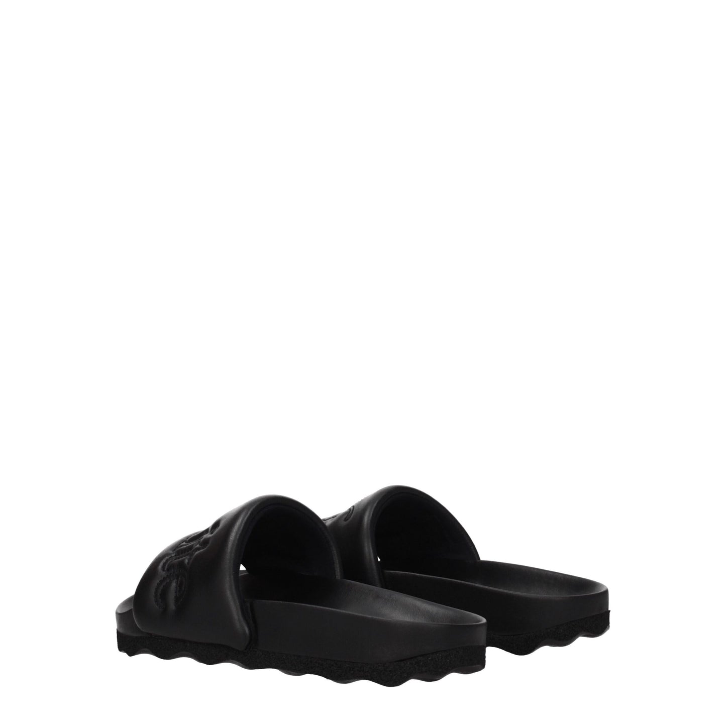 Off-White Black Leather Slipper - Ultimate Comfort Meets Edgy Style
