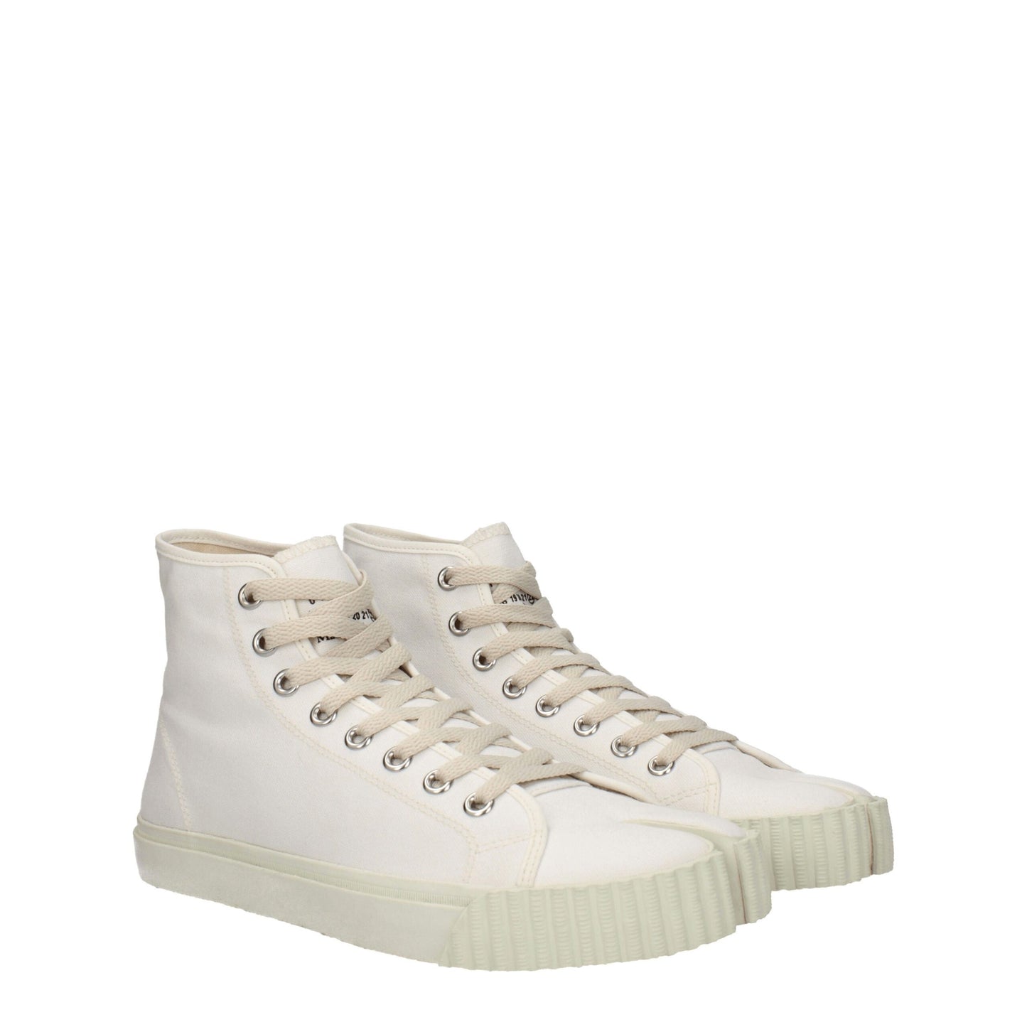 Maison Margiela White Fabric Sneakers - Elevate Your Casual Style