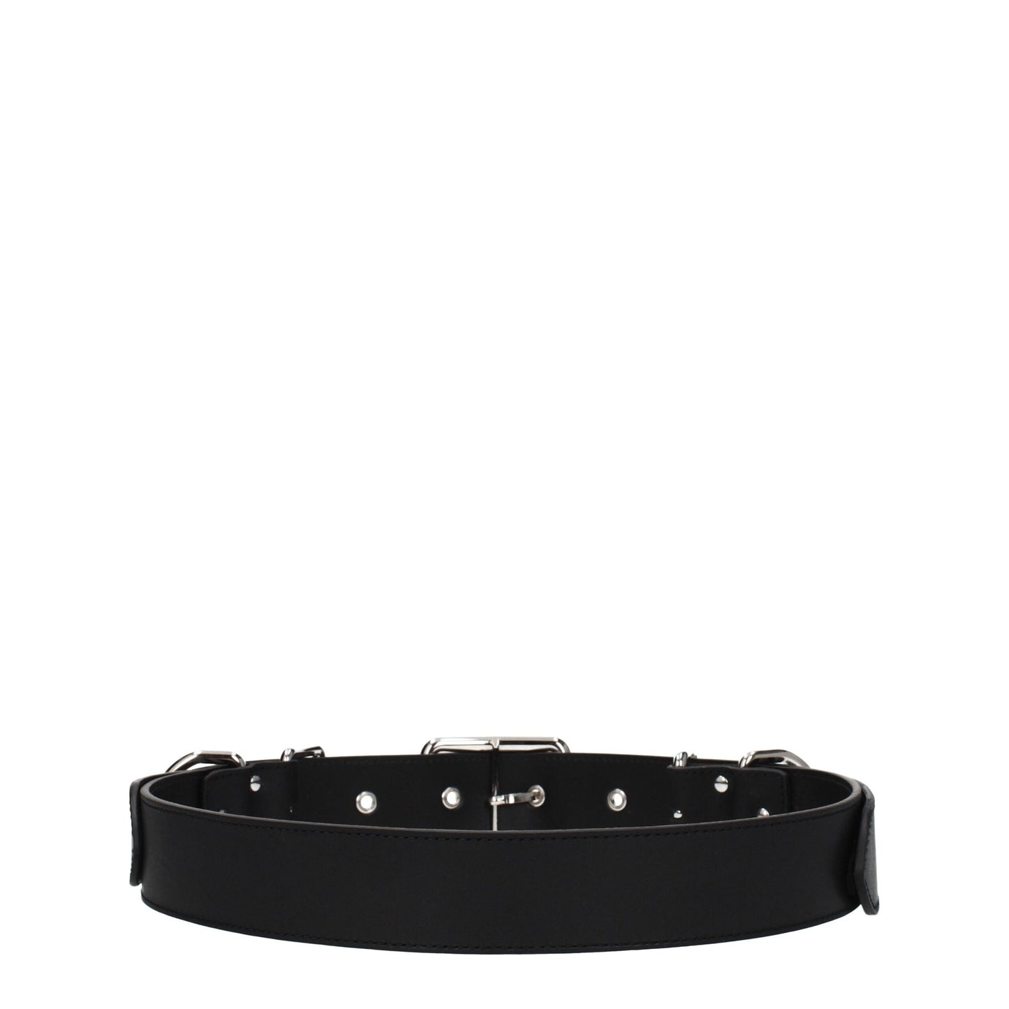 Moschino Black Leather Punk Rock Belt