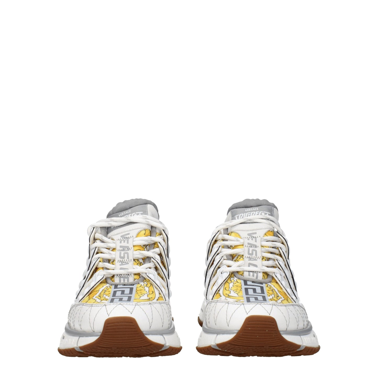 Versace White Fabric Sneakers: Bold Luxury Meets Casual Chic