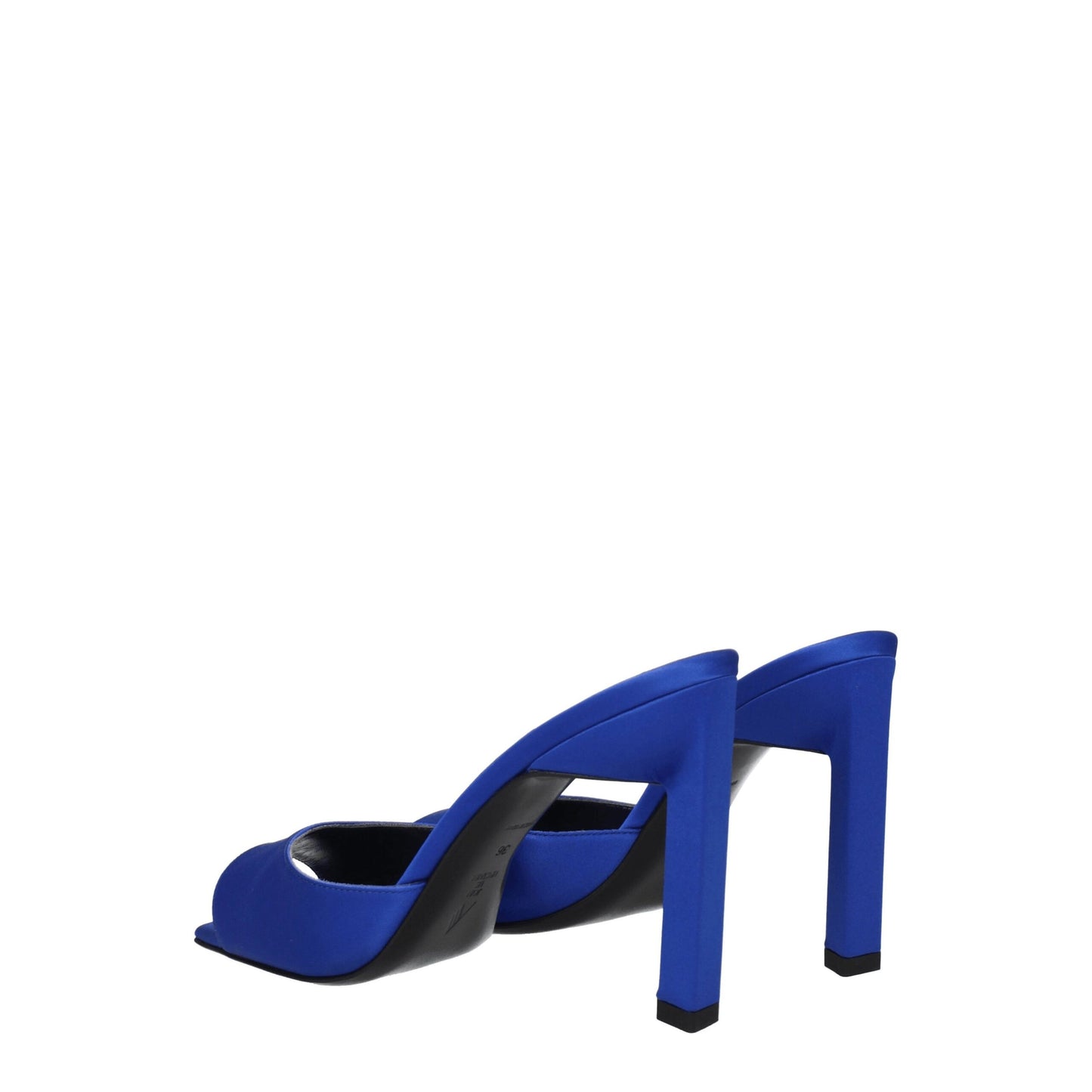 The Attico Blue Satin Sandal - Elegant High Heels with Rhinestones