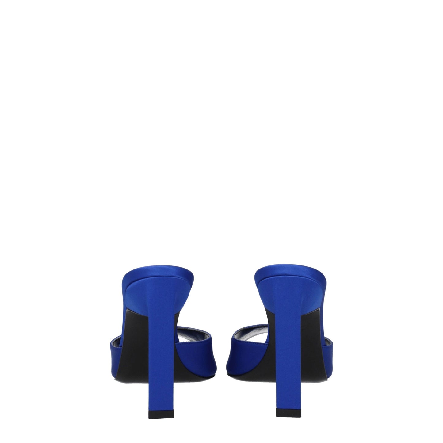 The Attico Blue Satin Sandal - Elegant High Heels with Rhinestones