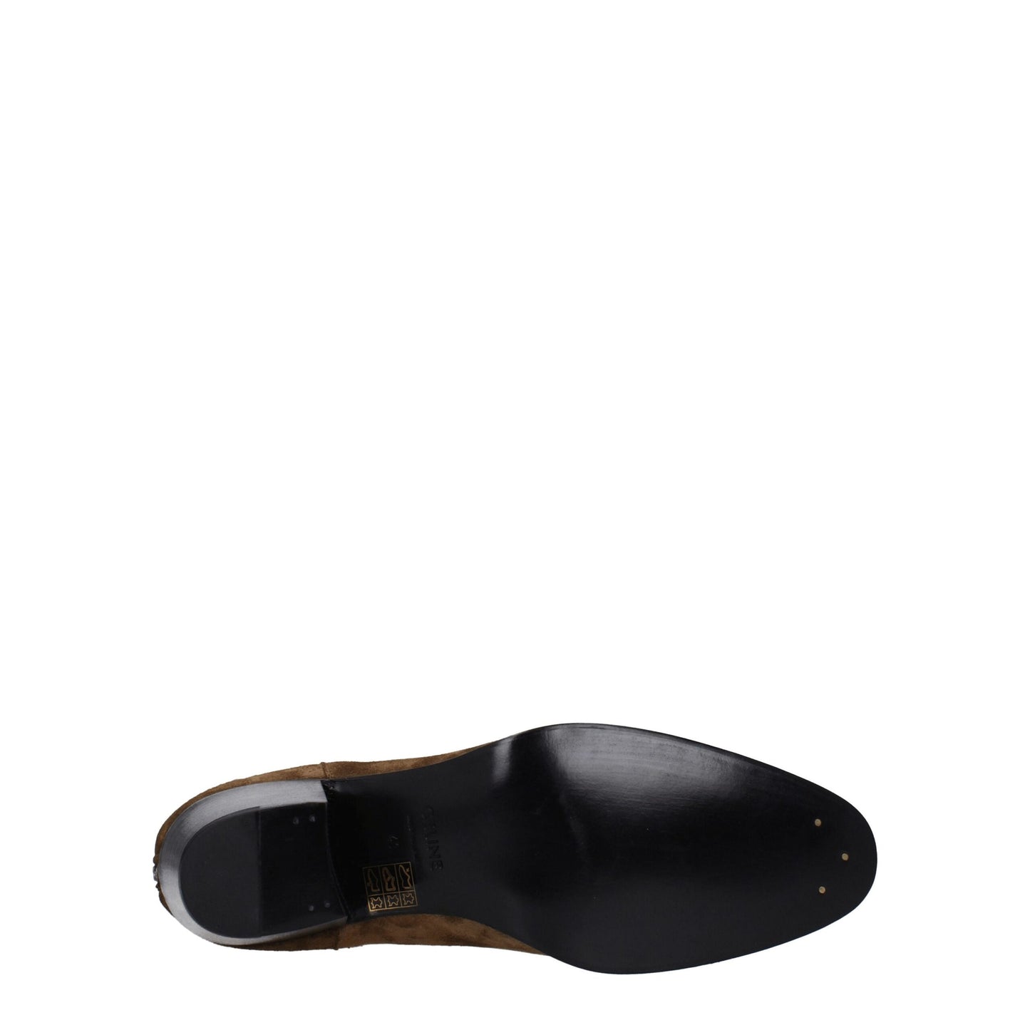 Celine Brown Leather Ankle Boots with Vintage Effect